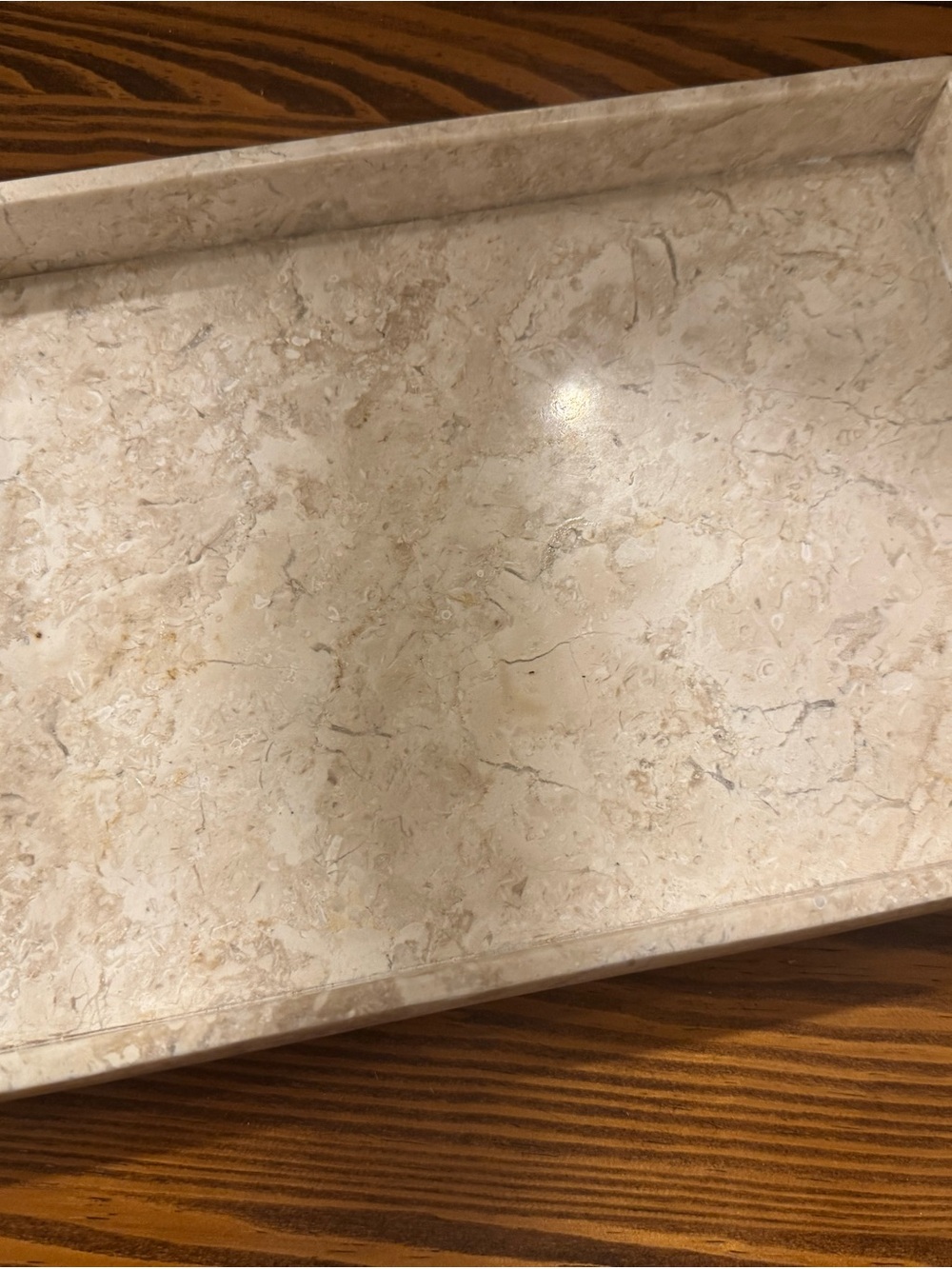 Rectangular Marble Accessory Tray - Cream & Ivory - Picture 2 of 5
